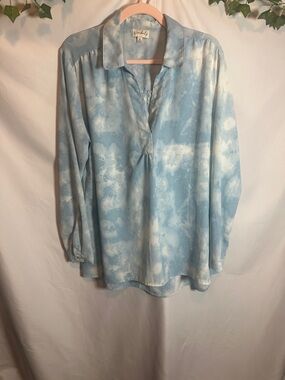 Wonderly Pale Blue Cloud-Print Tunic